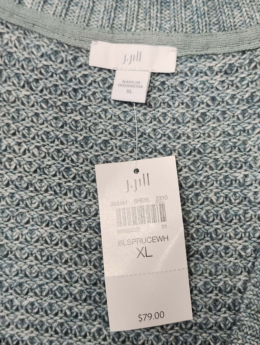 • NWT J. Jill Women's Pullover V-Neck Sweater Knit Vest Size XL Blue Spruce - Picture 6 of 11